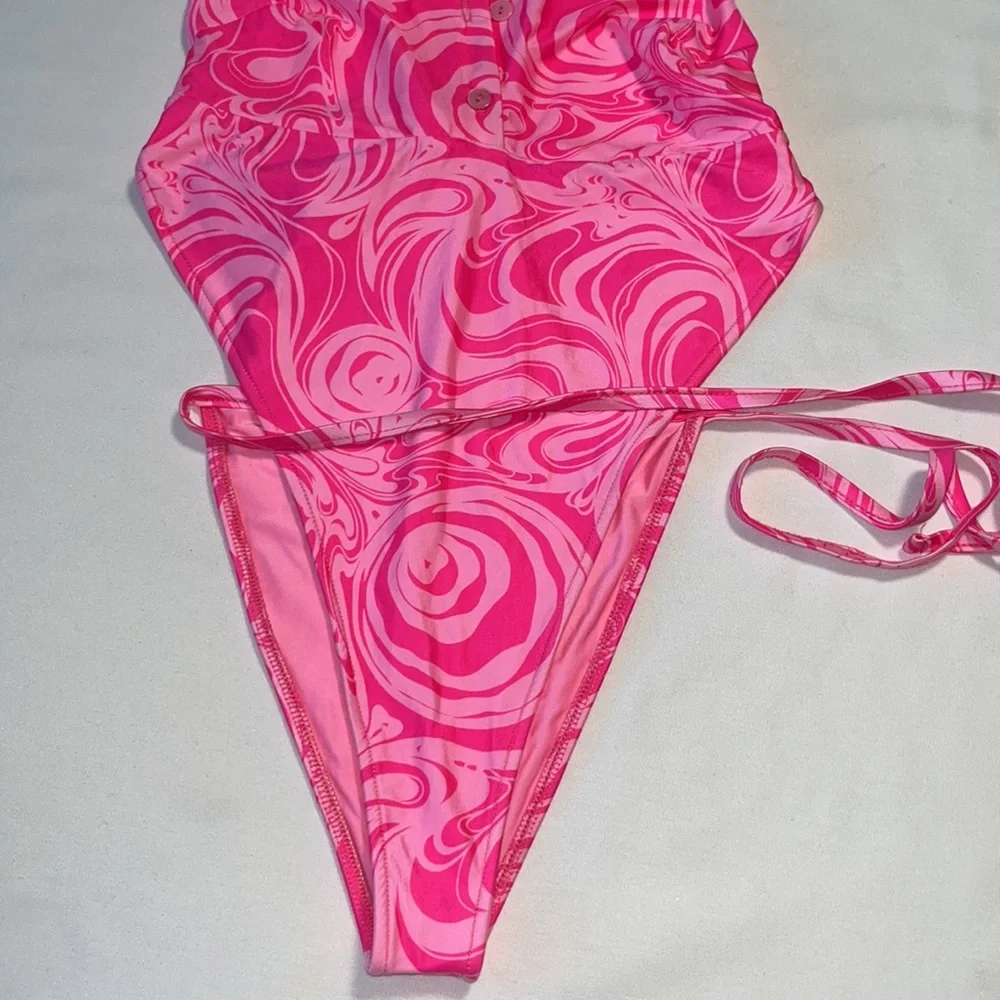 Frankies Bikini Osaka Satin One Piece Swimsuit Sz M